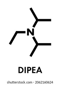 DIPEA (N,N-diisopropylethylamine, Hünig's base) molecule. Skeletal formula.