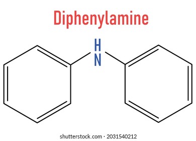 Diphenylamine antioxidant molecule. Used to prevent apple scald. Skeletal formula.