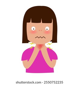 diphtheria disease symptoms vector illustration