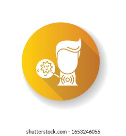 Diphtheria RGB color icon. Contagious infectious disease, dangerous oral infection. Medical diagnosis, healthcare and medicine. Sore throat, breath difficulties. Silhouette RGB color illustration