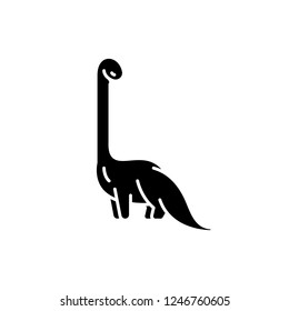 Diplodocus black icon, vector sign on isolated background. Diplodocus concept symbol, illustration 