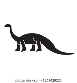 Diplodocus black vector concept icon. Diplodocus flat illustration, sign