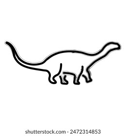 diplodocus brush strokes on a white background. Vector illustration.