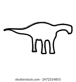 diplodocus brush strokes on a white background. Vector illustration.