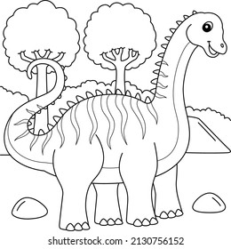 Diplodocus Coloring Page for Kids