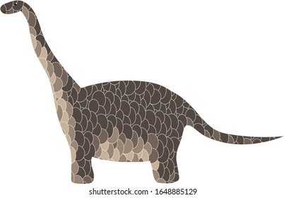diplodocus. cute dinosaur on a white background. print. children's color poster. sticker, print.