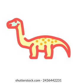 diplodocus dinosaur animal color icon vector. diplodocus dinosaur animal sign. isolated symbol illustration