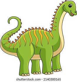 Diplodocus Dinosaur Cartoon Colored Clipart Stock Vector (Royalty Free ...