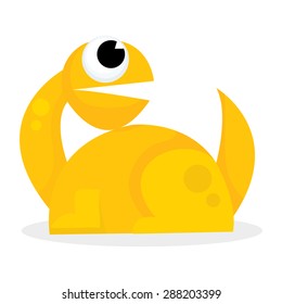 Diplodocus dinosaur cartoon vector illustration.