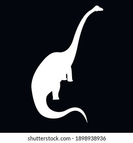 Diplodocus dinosaur silhouette, vector illustration