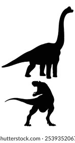 Diplodocus Dinosaur Silhouette: Vector Illustration