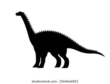Diplodocus Dinosaur Silhouette Vector Isolated on White Background