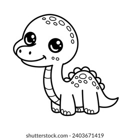 Diplodocus Dinosaurs Coloring Page, White Background