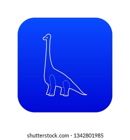 Diplodocus icon blue vector isolated on white background