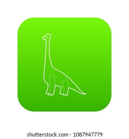 Diplodocus icon green vector isolated on white background