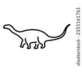 diplodocus icon isolated on white background, vector illustration.