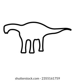 diplodocus icon isolated on white background, vector illustration.