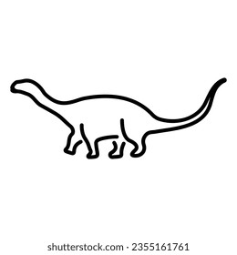 diplodocus icon isolated on white background, vector illustration.