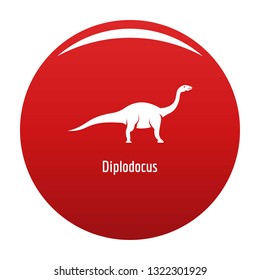 Diplodocus icon. Simple illustration of diplodocus vector icon for any design red