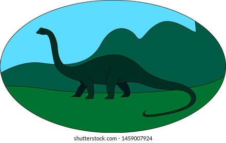 Diplodocus, illustration, vector on white background.