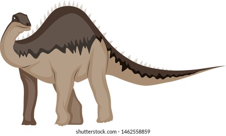 Diplodocus, illustration, vector on white background.
