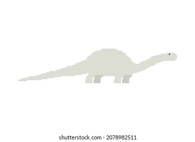 Diplodocus pixel art dinosaur. pixelated Ancient animal. 8bit Dino prehistoric monster. Beast is Jurassic period
