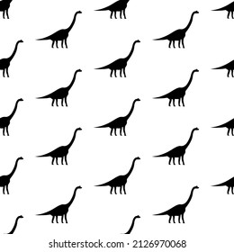 diplodocus seamless pattern isolated on white background.