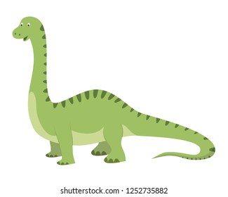 Diplodocus vector illustration in cartoon style for kids. Dinosaurs Collection.