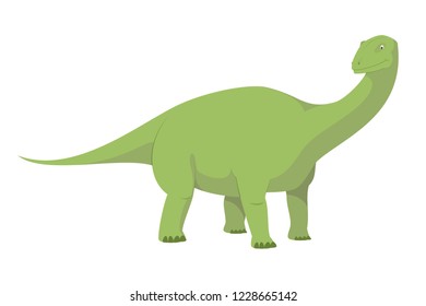 Diplodocus vector illustration isolated in white background. Dinosaurs Collection.