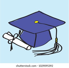 Diploma Academic Certificate Cap Vector Stock Vector (Royalty Free ...