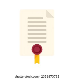 Diploma auction page icon flat vector. Price buy. Sell judge isolated