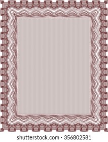 Diploma. With background. Good design. Vector pattern that is used in money and certificate.