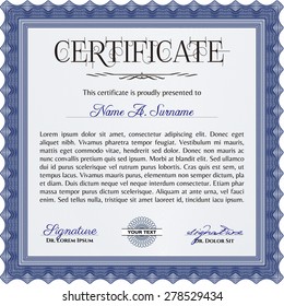 Diploma. With background. Vector illustration.Complex design. 