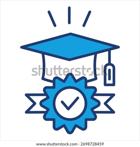 Diploma Blue Icon Vector Illustration