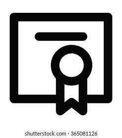 Diploma Bold Line Vector Icon 