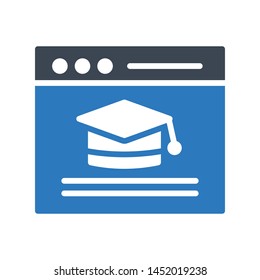 diploma browser glyph colour vector icon