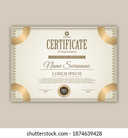 Plantilla de certificado de rendimiento del diploma en vector con contorno tailandés. Plantillas de premios, logros para empresas, mejores documentos de premios. Plantillas de ilusión