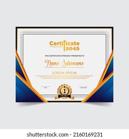 Diploma Certificate of achievement template in vector. Award Templates, achievements for companies, Best Prize Documents. Illustration Templates