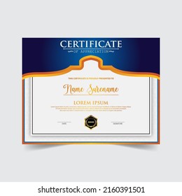 Diploma Certificate of achievement template in vector. Award Templates, achievements for companies, Best Prize Documents. Illustration Templates