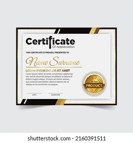 Diploma Certificate of achievement template in vector. Award Templates, achievements for companies, Best Prize Documents. Illustration Templates