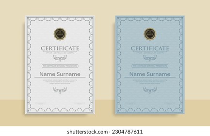 Plantilla de certificado de rendimiento del diploma en vector con contorno tailandés. Plantillas de premios, logros para empresas, mejores documentos de premios. Plantillas de ilusión
