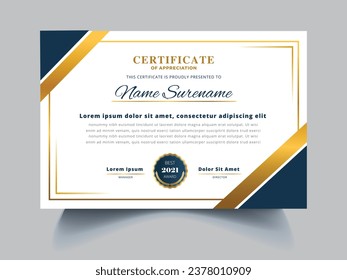 Diploma Certificate Appreciation template design