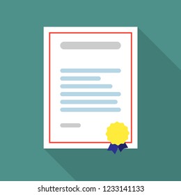 Diploma, certificate, award icon. Certificate diploma icon white isolated green background