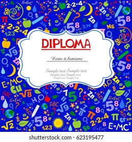 Diploma certificate background design template. Vector illustration