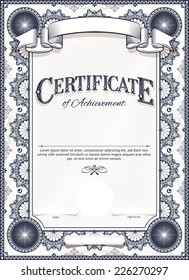 Diploma or Certificate Blank Vintage Vector Template