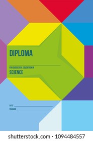 Diploma, certificate, card or flyer colorful abstract polygonal design 