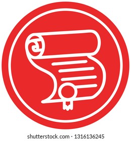 diploma certificate circular icon symbol