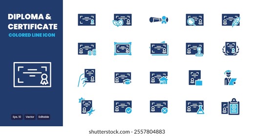 diploma and certificate colored icon vector design good for web and mobile app