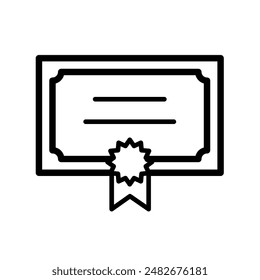 diploma, certificate, certificate of completion - vector icon	