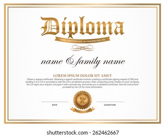 Diploma, Certificate Design Template